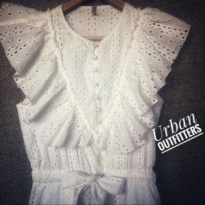 Urban Outfitters White Eyelet Lace Romper NWT